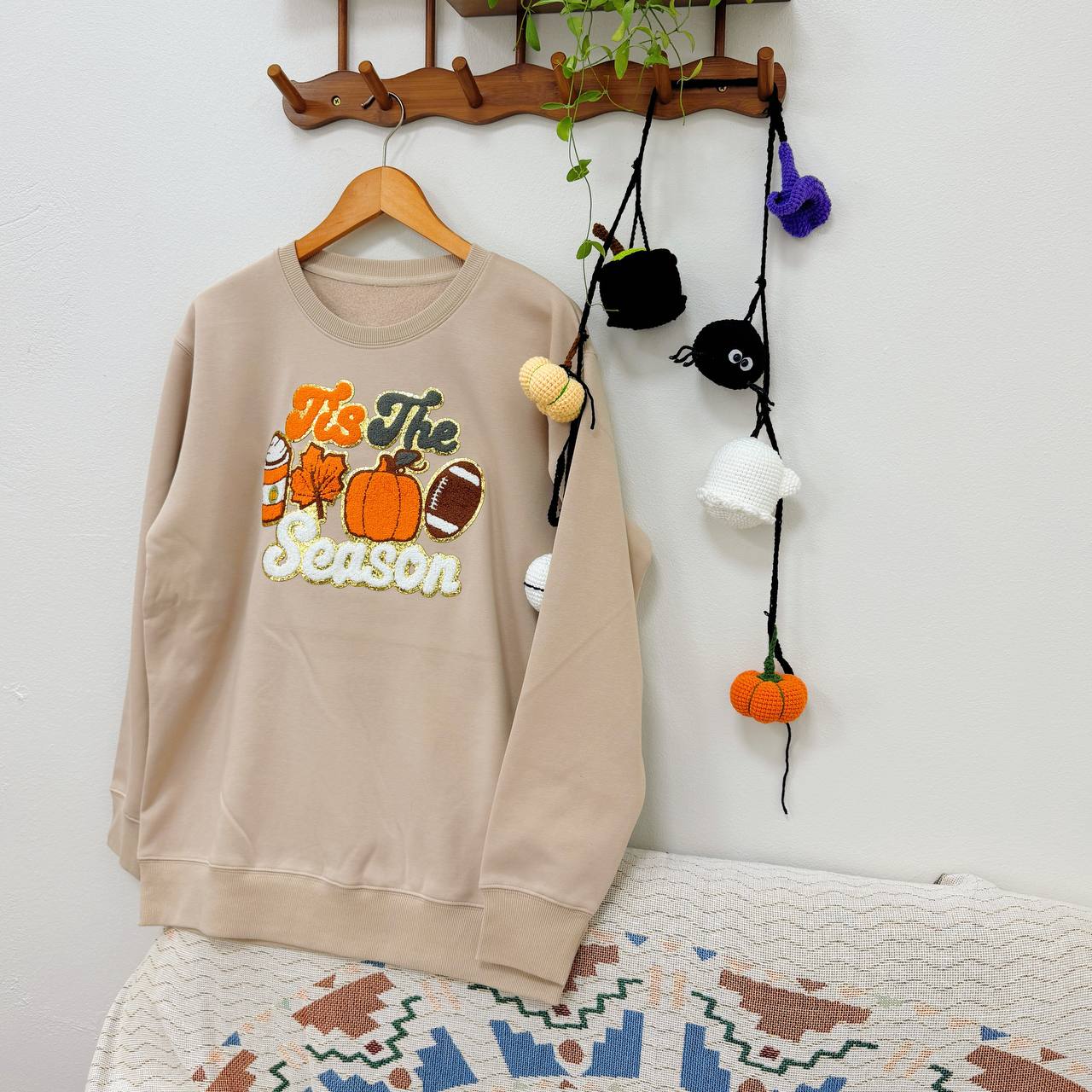 Tis The Season Halloween Personalized Embroidery Patch Hoodie Sweatshirt T-Shirt