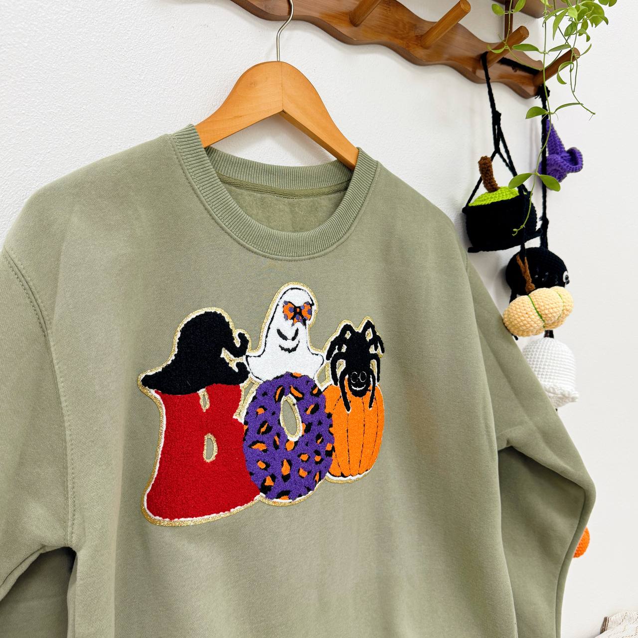 Boo Halloween Personalized Embroidery Patch Hoodie Sweatshirt T-Shirt