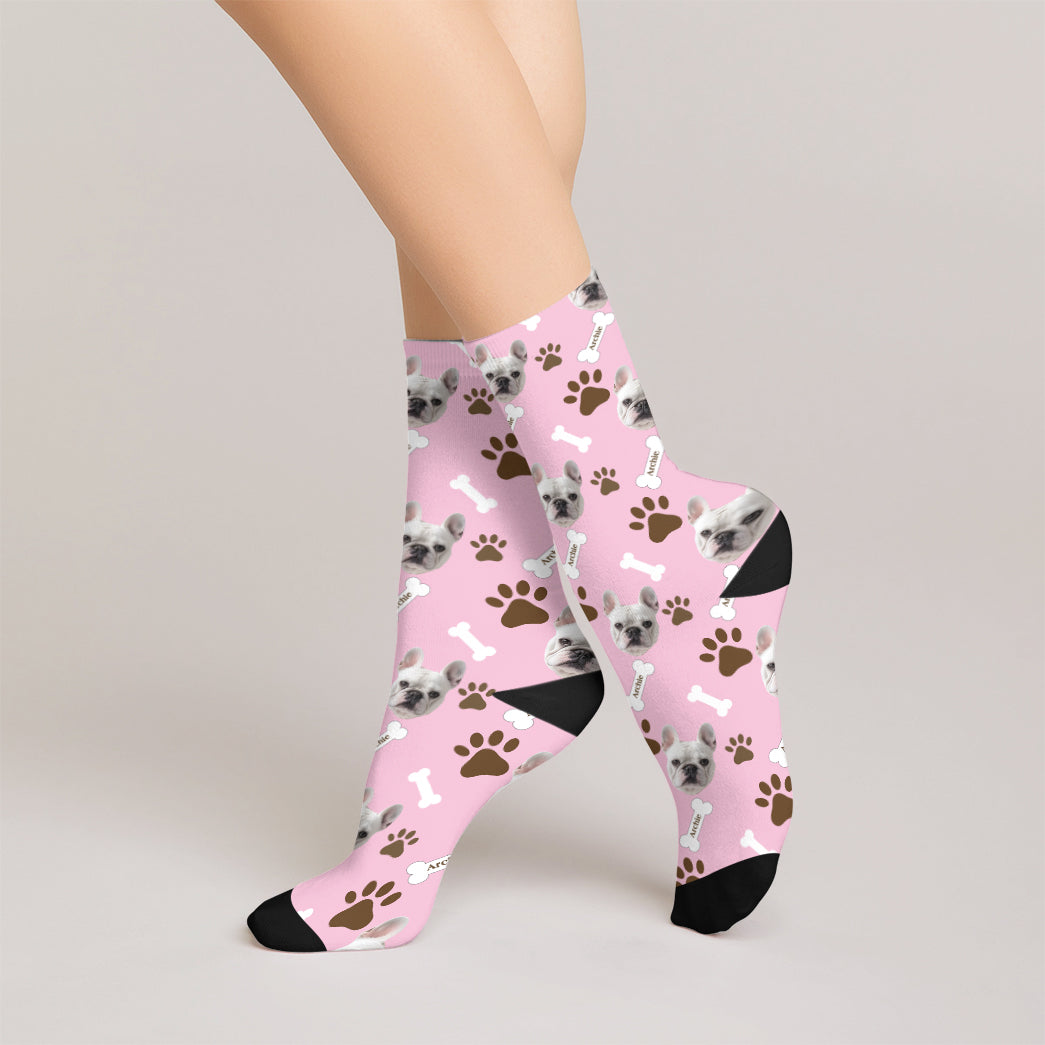 Personalized Pet Photo And Name Socks