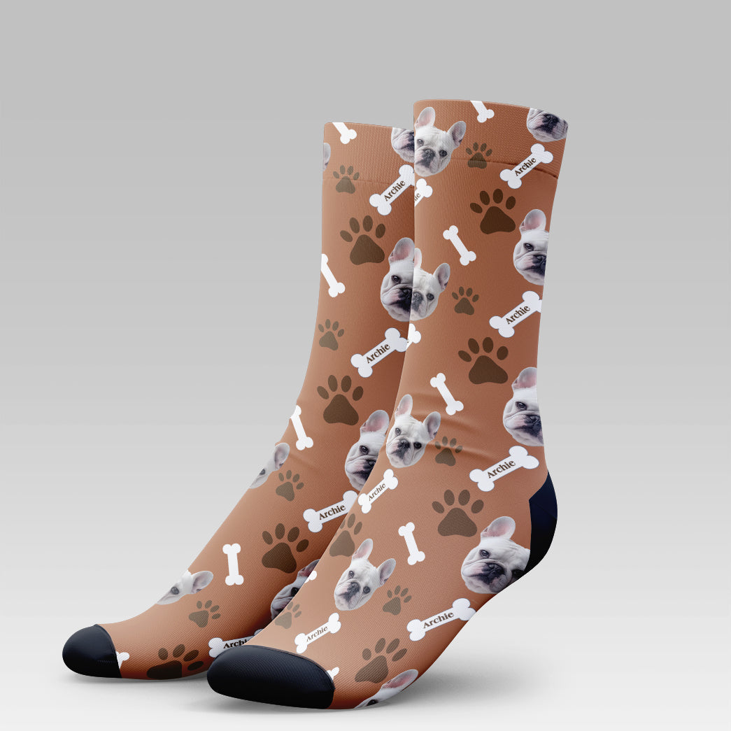 Personalized Pet Photo And Name Socks