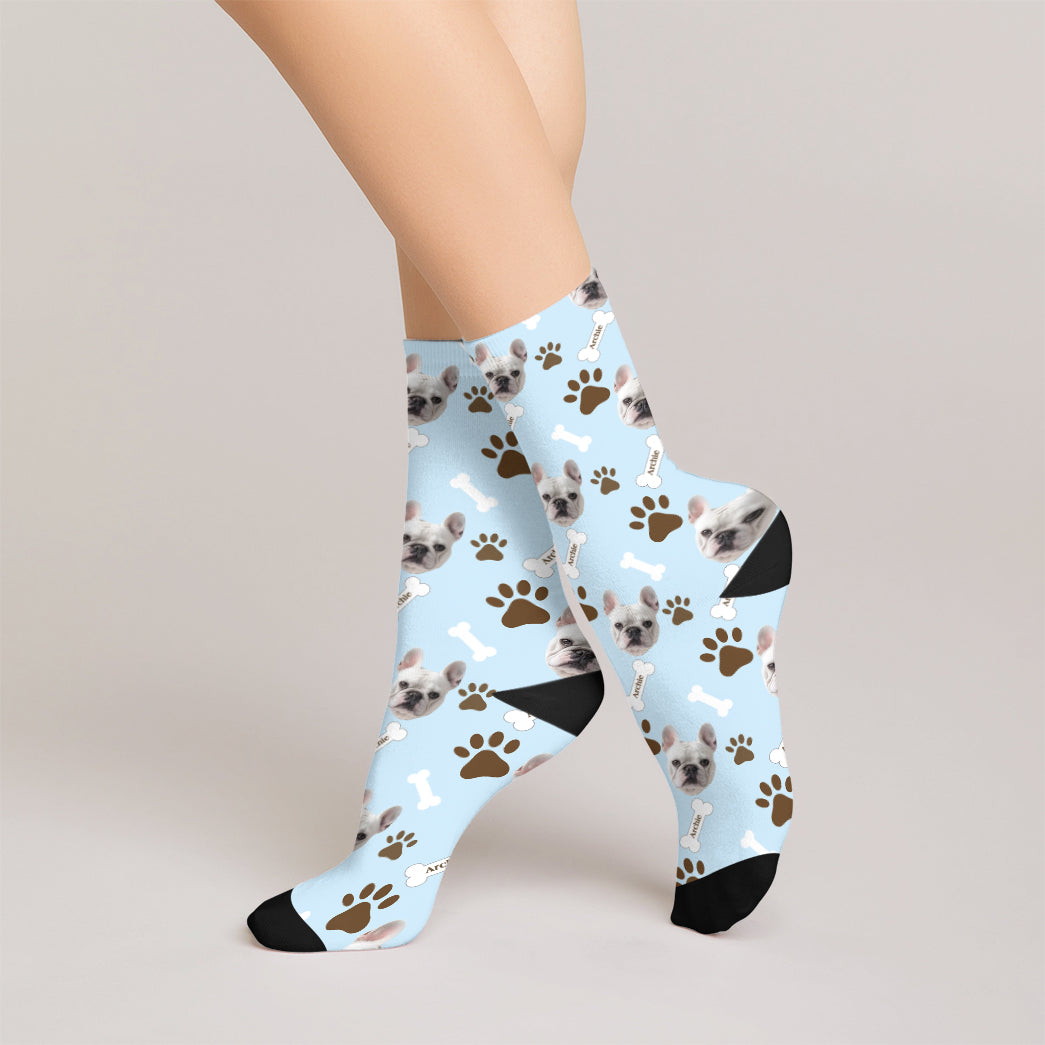 Personalized Pet Photo And Name Socks
