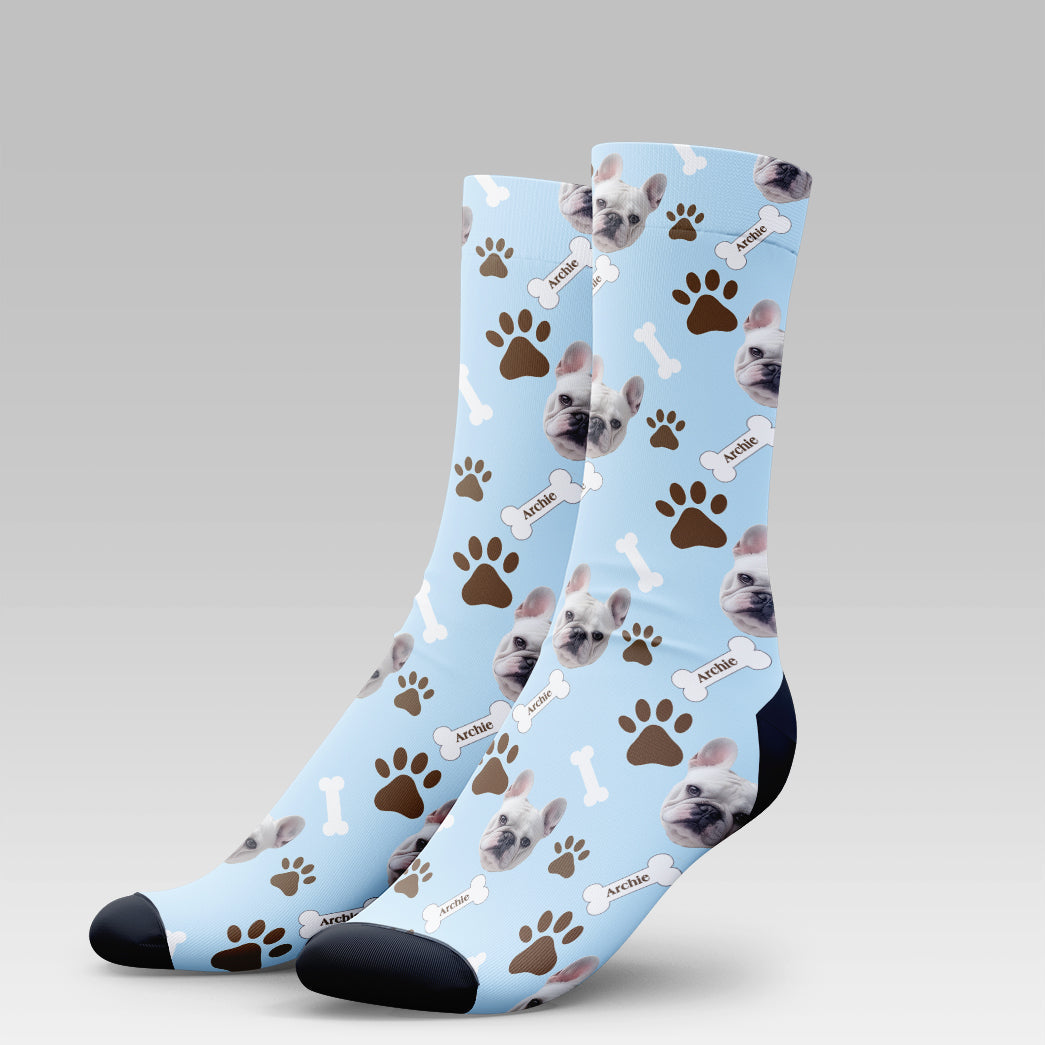 Personalized Pet Photo And Name Socks
