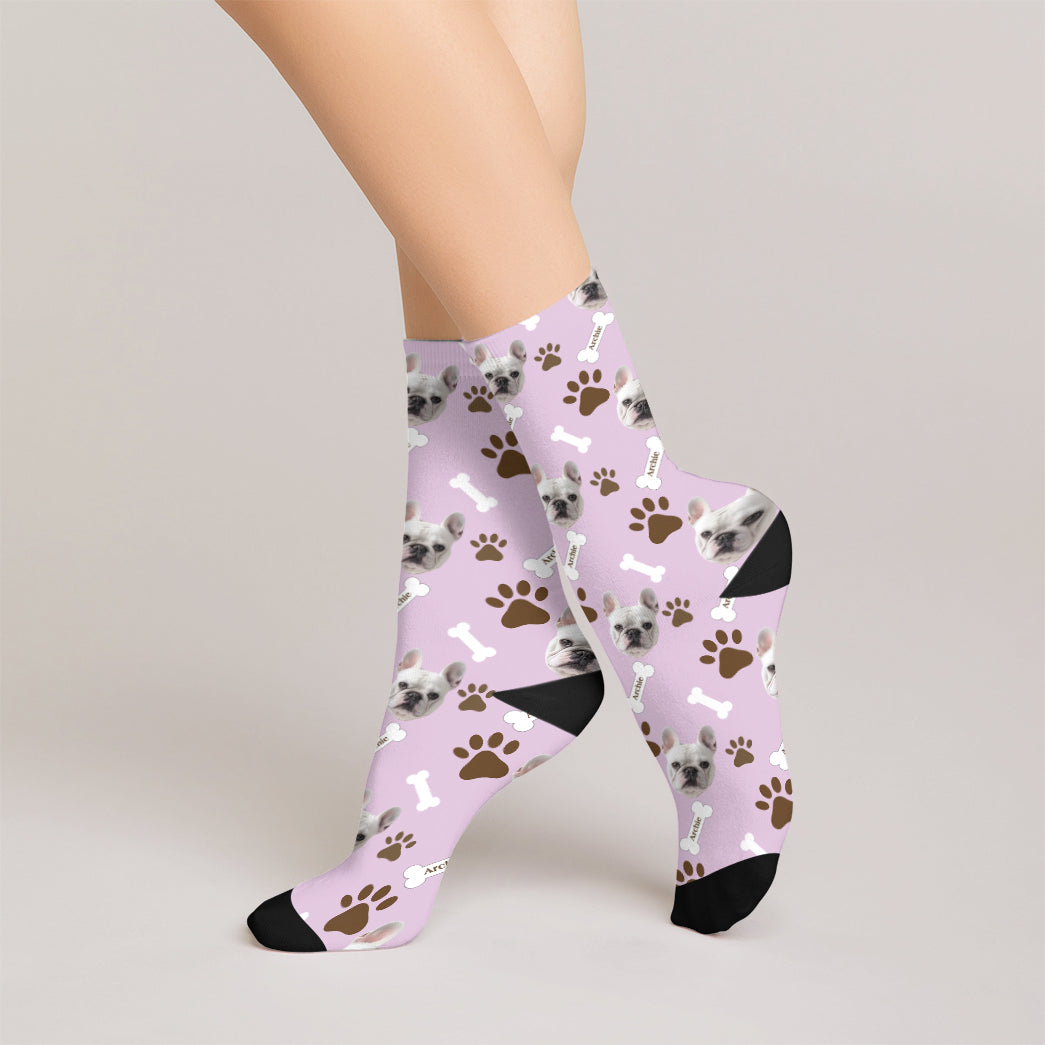 Personalized Pet Photo And Name Socks