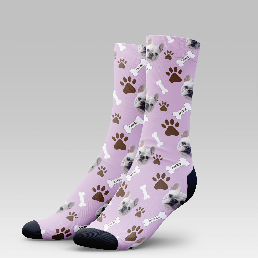 Personalized Pet Photo And Name Socks
