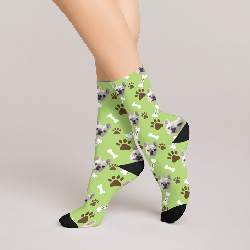 Personalized Pet Photo And Name Socks