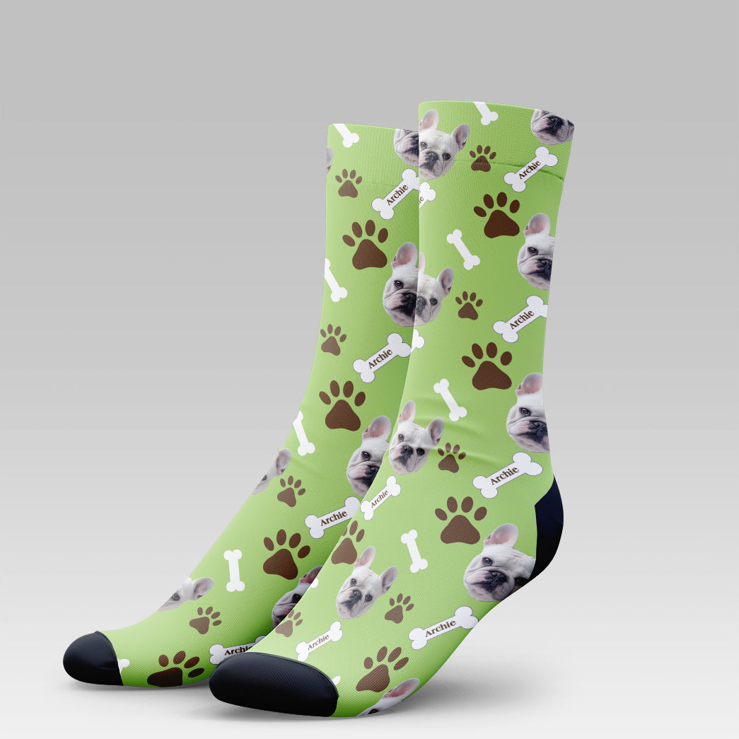 Personalized Pet Photo And Name Socks