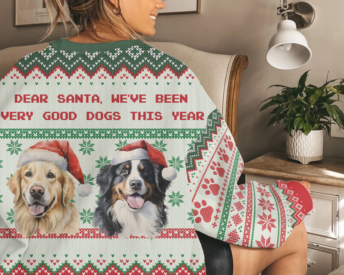 Personalized Pet Dog Cat Dear Santa Imitation Knitted Sweatshirt