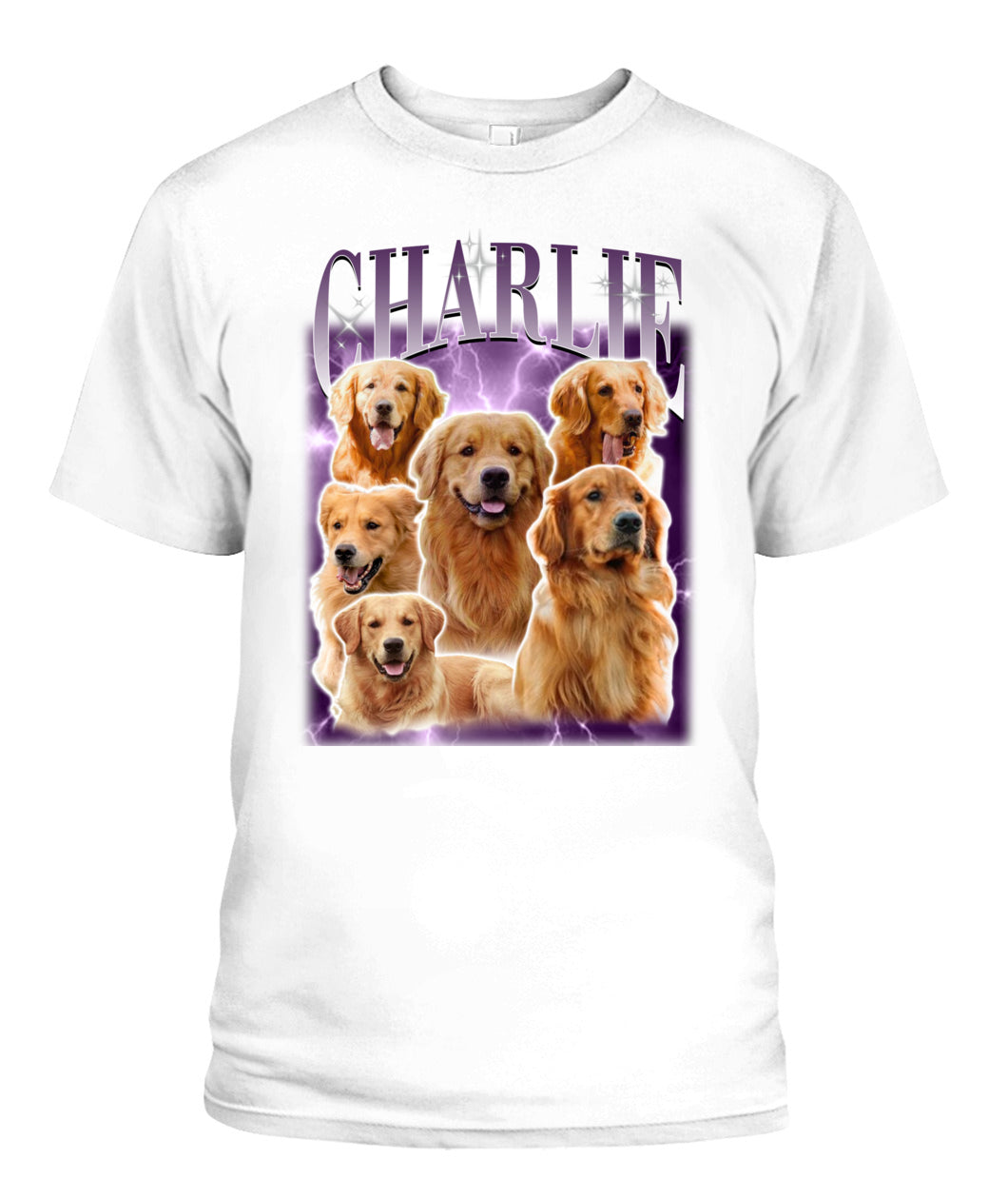 Personalized Pet Dog Cat Vintage Photo And Name Printed Graphic Apparel