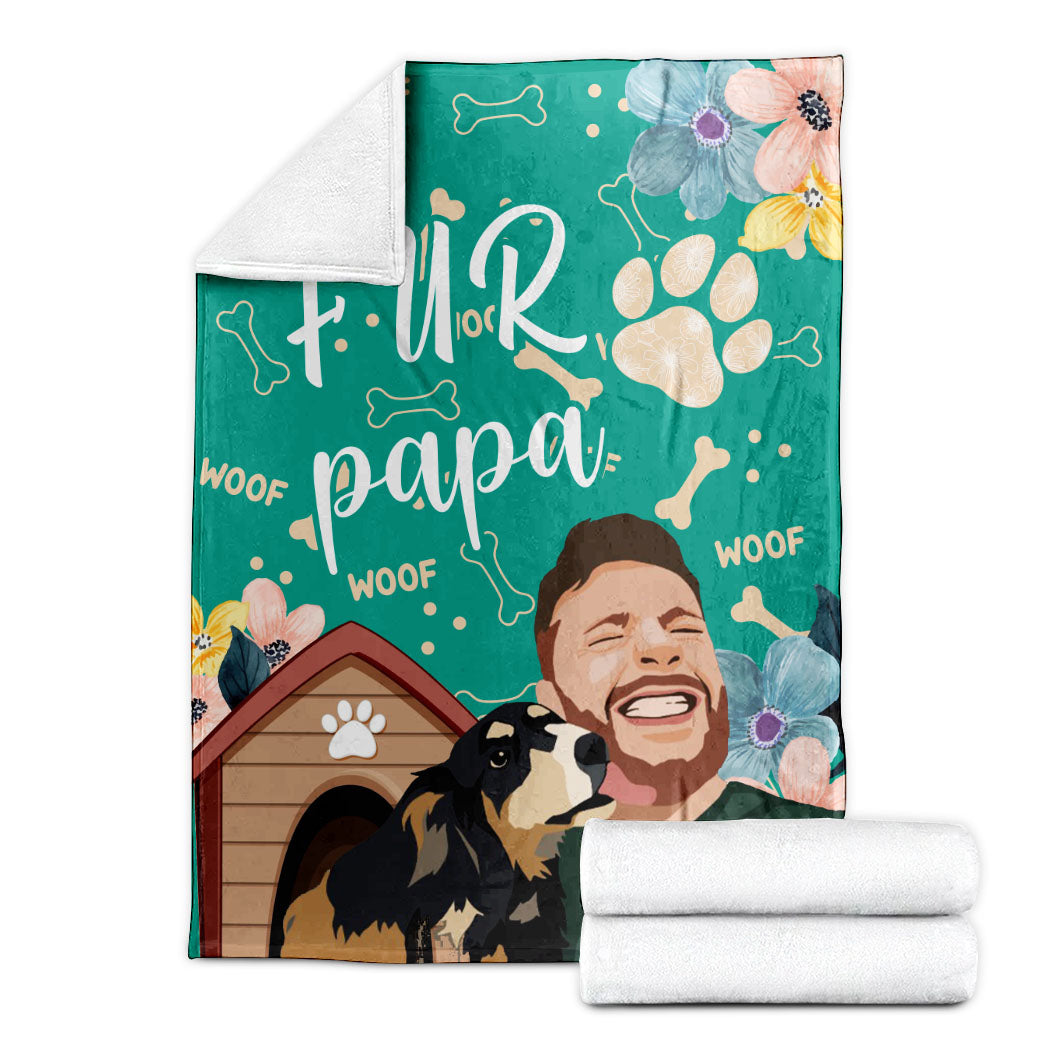 Personalized Pet Dog Cat Fur Mama Papa Custom Soft Blanket