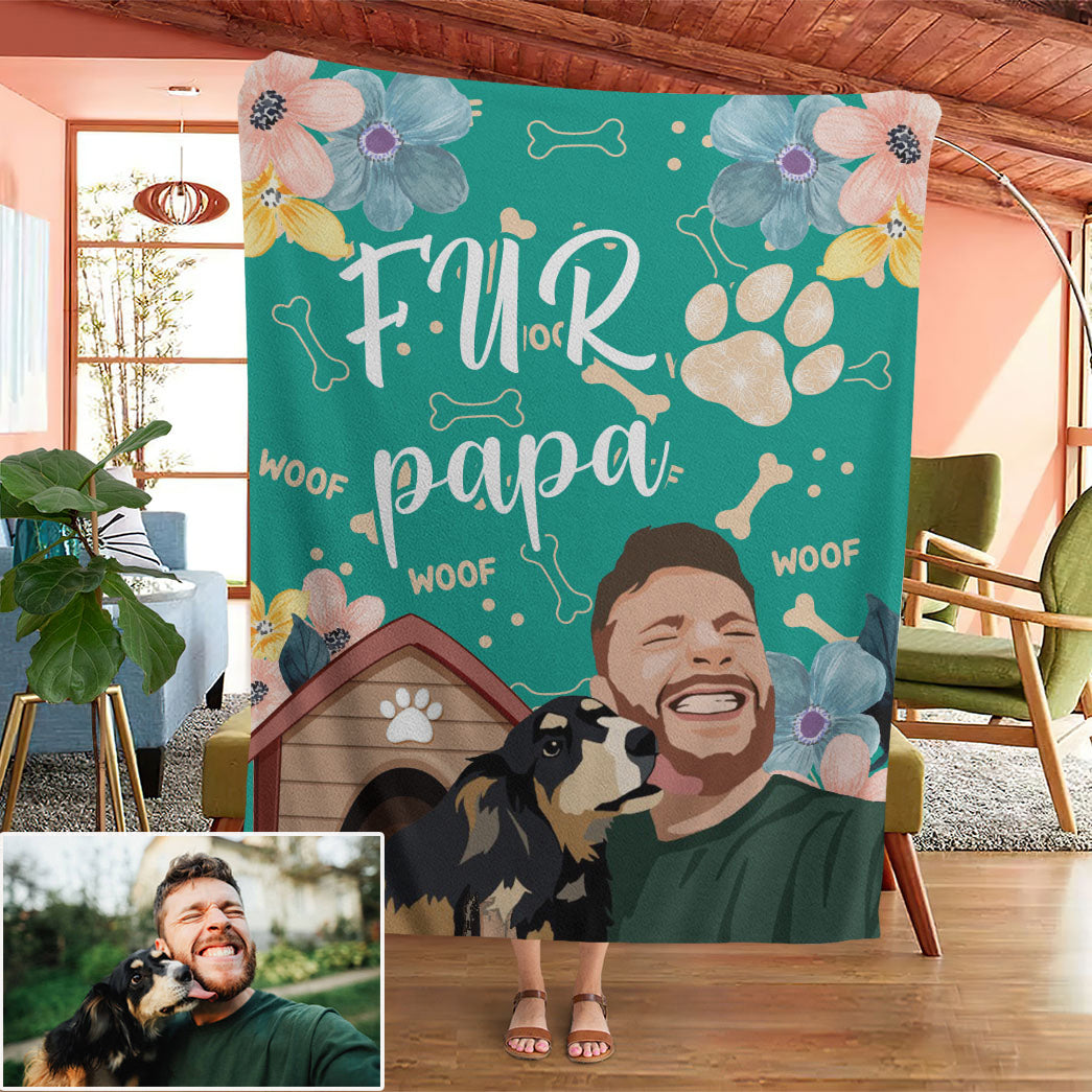 Personalized Pet Dog Cat Fur Mama Papa Custom Soft Blanket