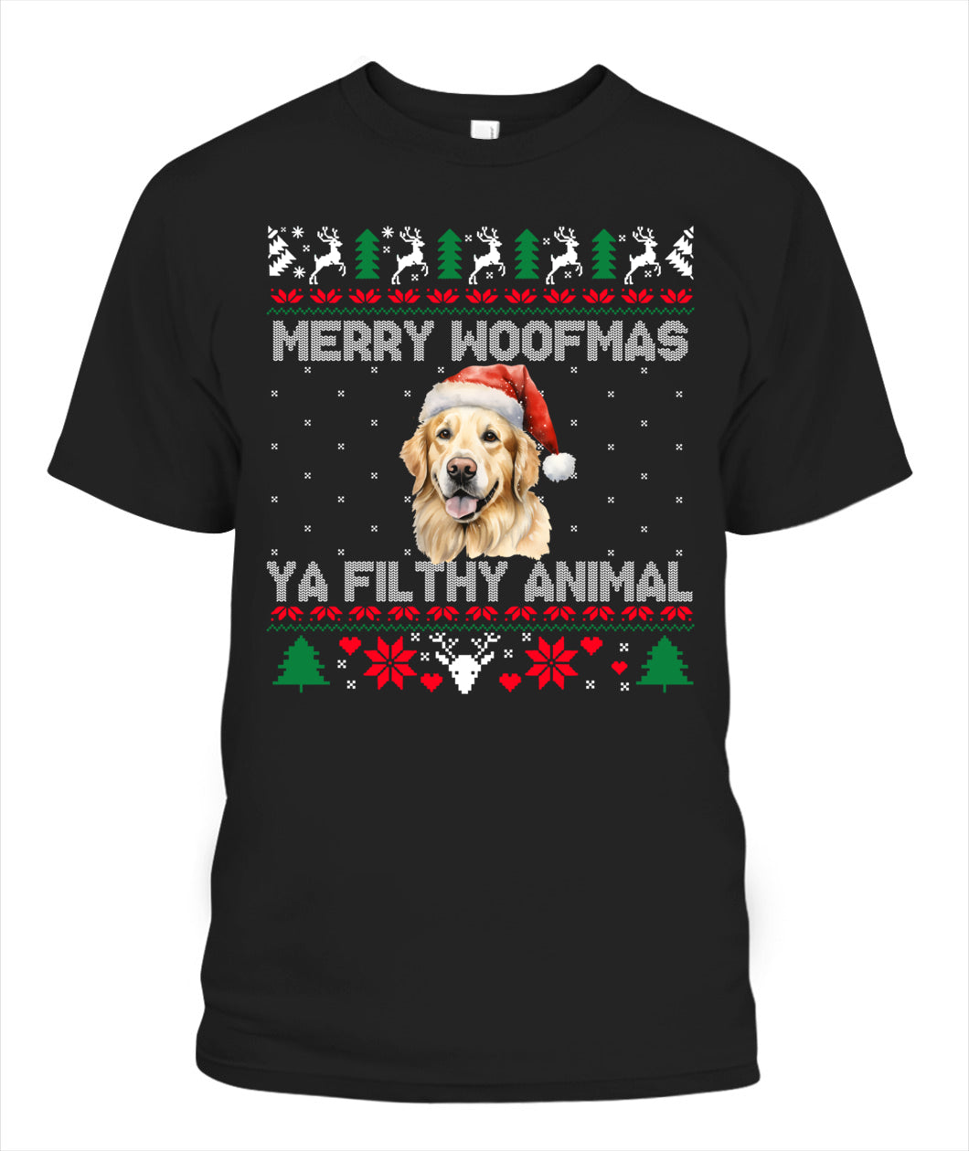 Personalized Pet Dog Merry Woofmas Printed Graphic Apparel