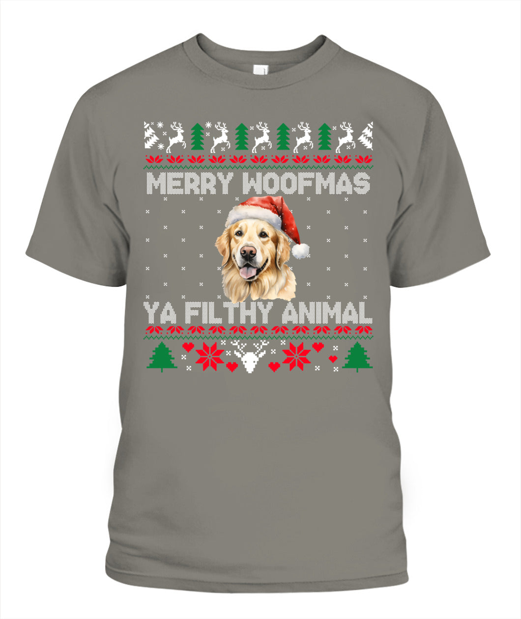 Personalized Pet Dog Merry Woofmas Printed Graphic Apparel