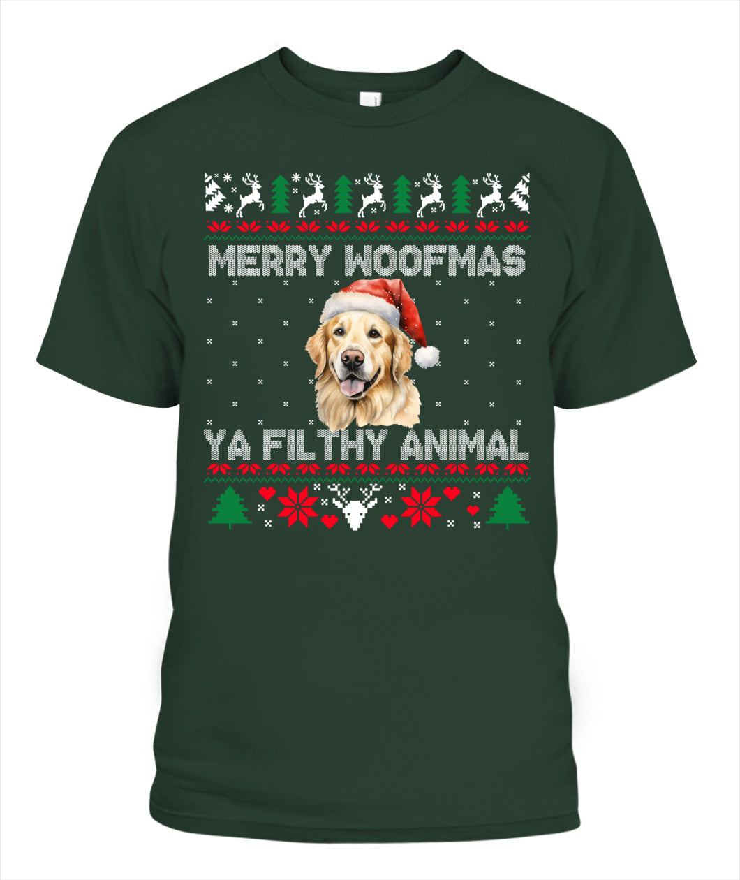 Personalized Pet Dog Merry Woofmas Printed Graphic Apparel