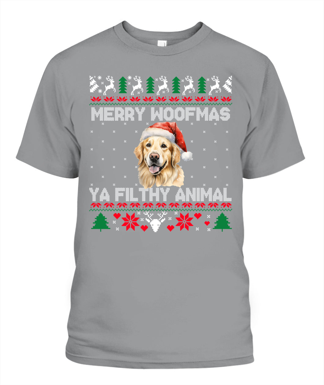 Personalized Pet Dog Merry Woofmas Printed Graphic Apparel