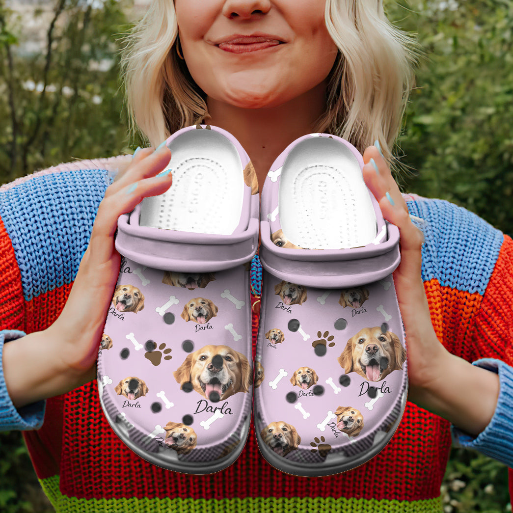 Personalized Pet Dog Cat Photo And Name Custom Classic Clogs