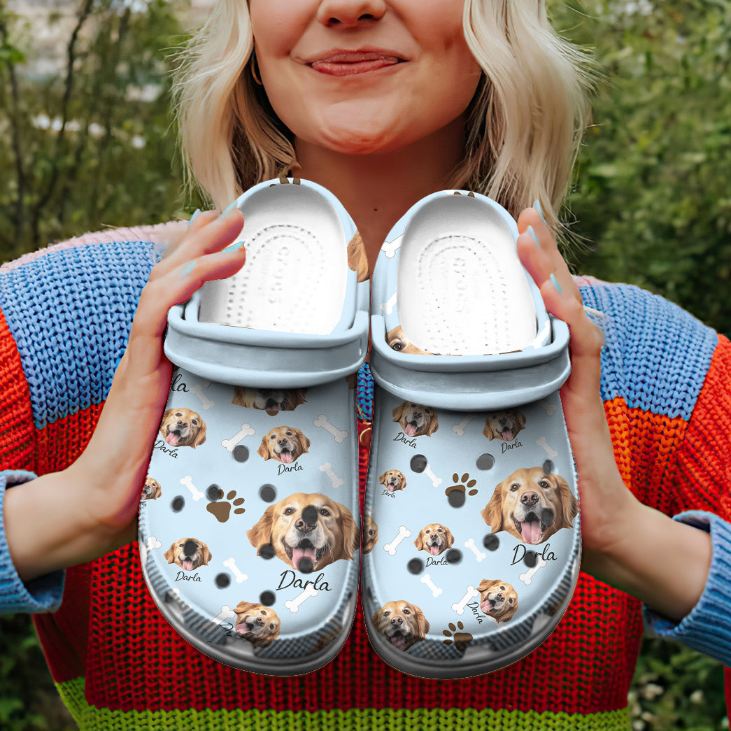 Personalized Pet Dog Cat Photo And Name Custom Classic Clogs