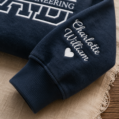 Custom Mom Dad Embroidered Sweatshirt With Names, Personalized Matching Family Crewneck, Custom Gift For Parents, Father's Day Gift