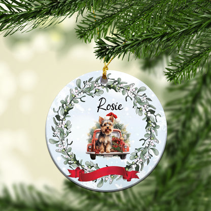 Personalized Dog Car Custom Ceramic Ornament