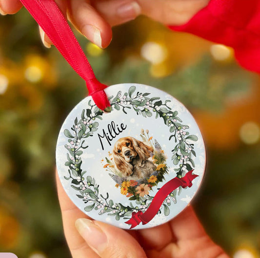 Personalized Pet flower Custom Ceramic Ornament