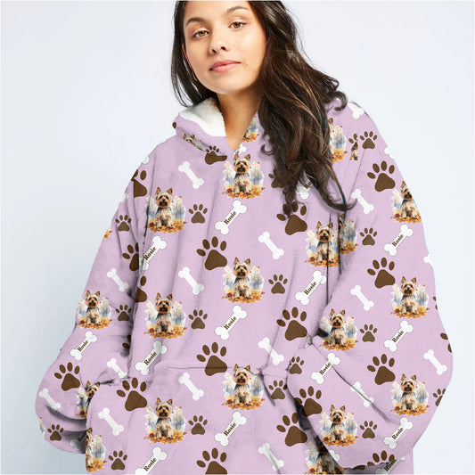 Personalized Pet Autum Blanket Hoodie