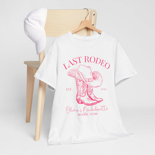 Last Rodeo Bachelorette Custom Name, Location, EST Printed Shirt