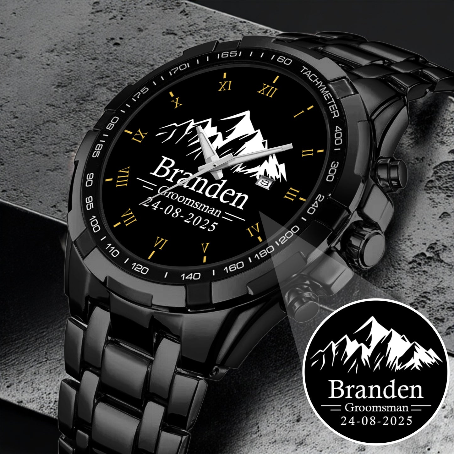 Personalized Groomsman Silver Mountain Limited Edition Watch Gift For Him