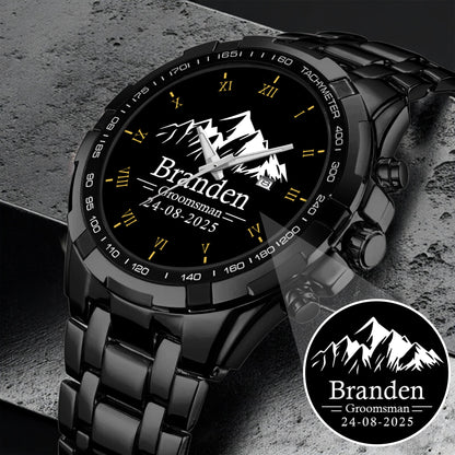 Personalized Groomsman Silver Mountain Limited Edition Watch Gift For Him