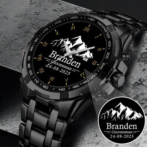Personalized Groomsman Silver Mountain Limited Edition Watch Gift For Him