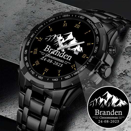 Personalized Groomsman Silver Mountain Limited Edition Watch Gift For Him