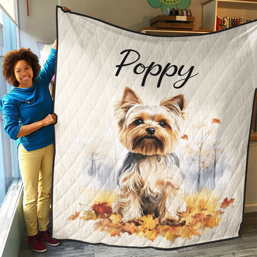 Personalized Pet Autumn Christmas Quilt