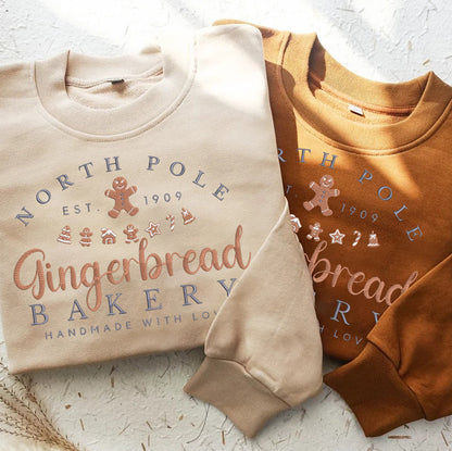 Personalized Embroidered Gingarbread Hoodie Sweatshirt T-Shirt