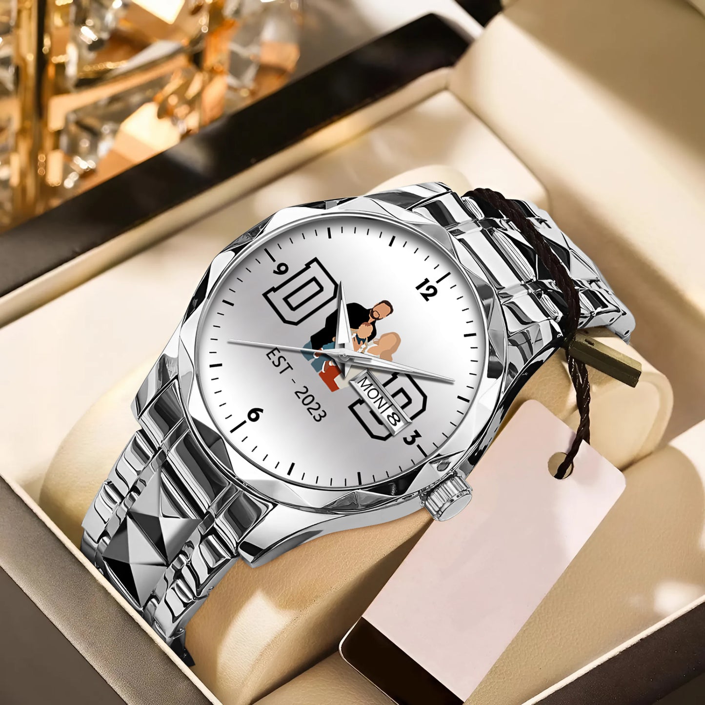 Father's Day Gift For Dad Personalized Alloy Dad Quartz Watch with Family Photos