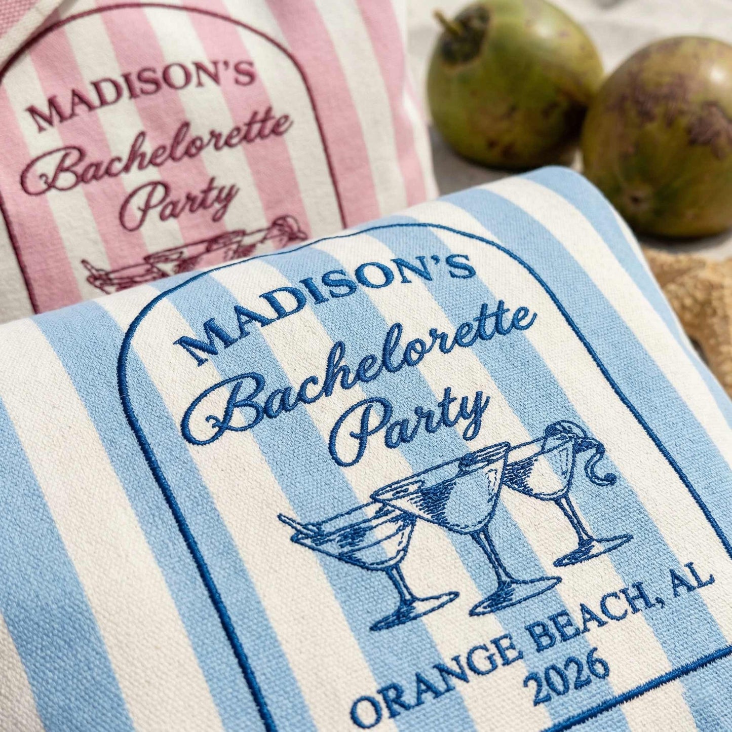 Custom Bachelorette Party Beach Tote Bag | Personalized Bridesmaid Gift | Bridal Party Favor | Destination Wedding Tote