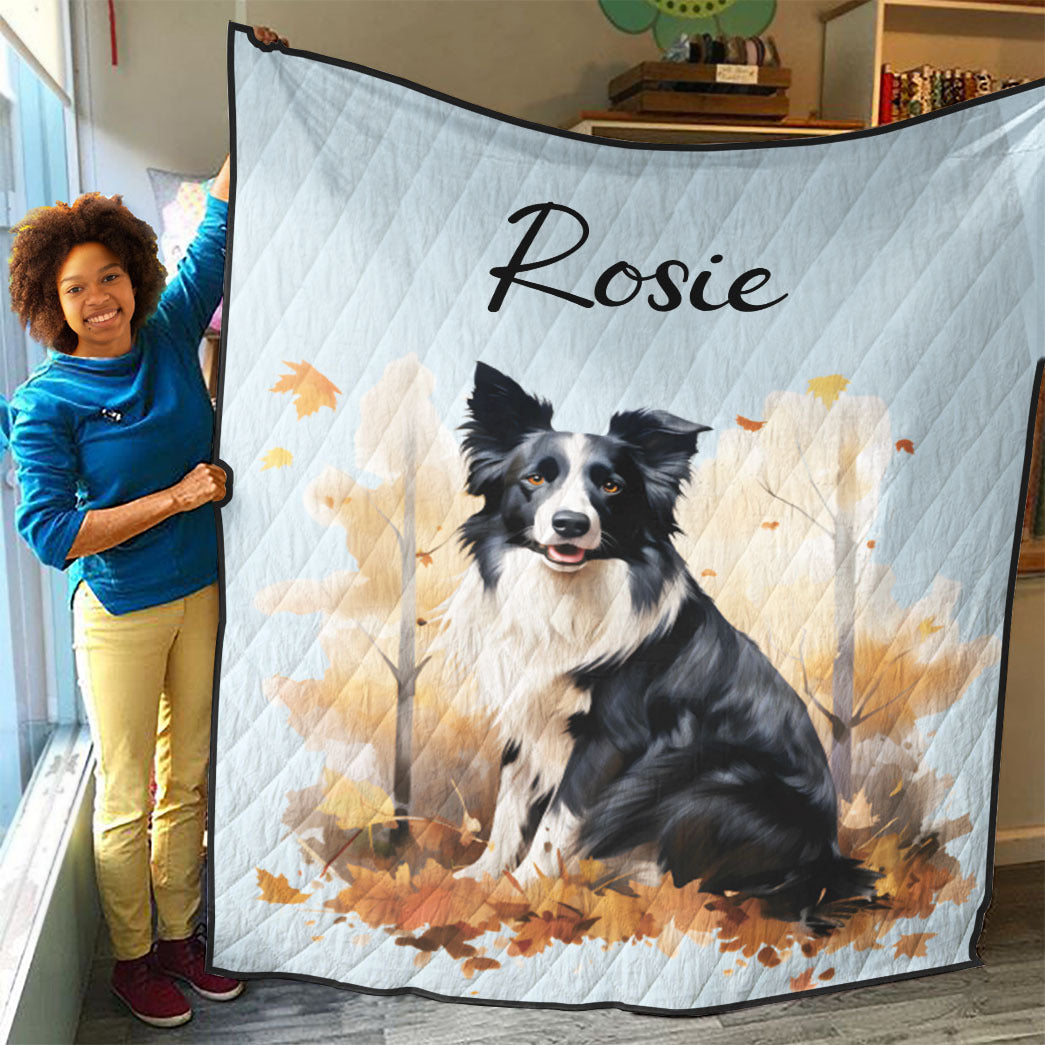 Personalized Pet Autumn Christmas Quilt