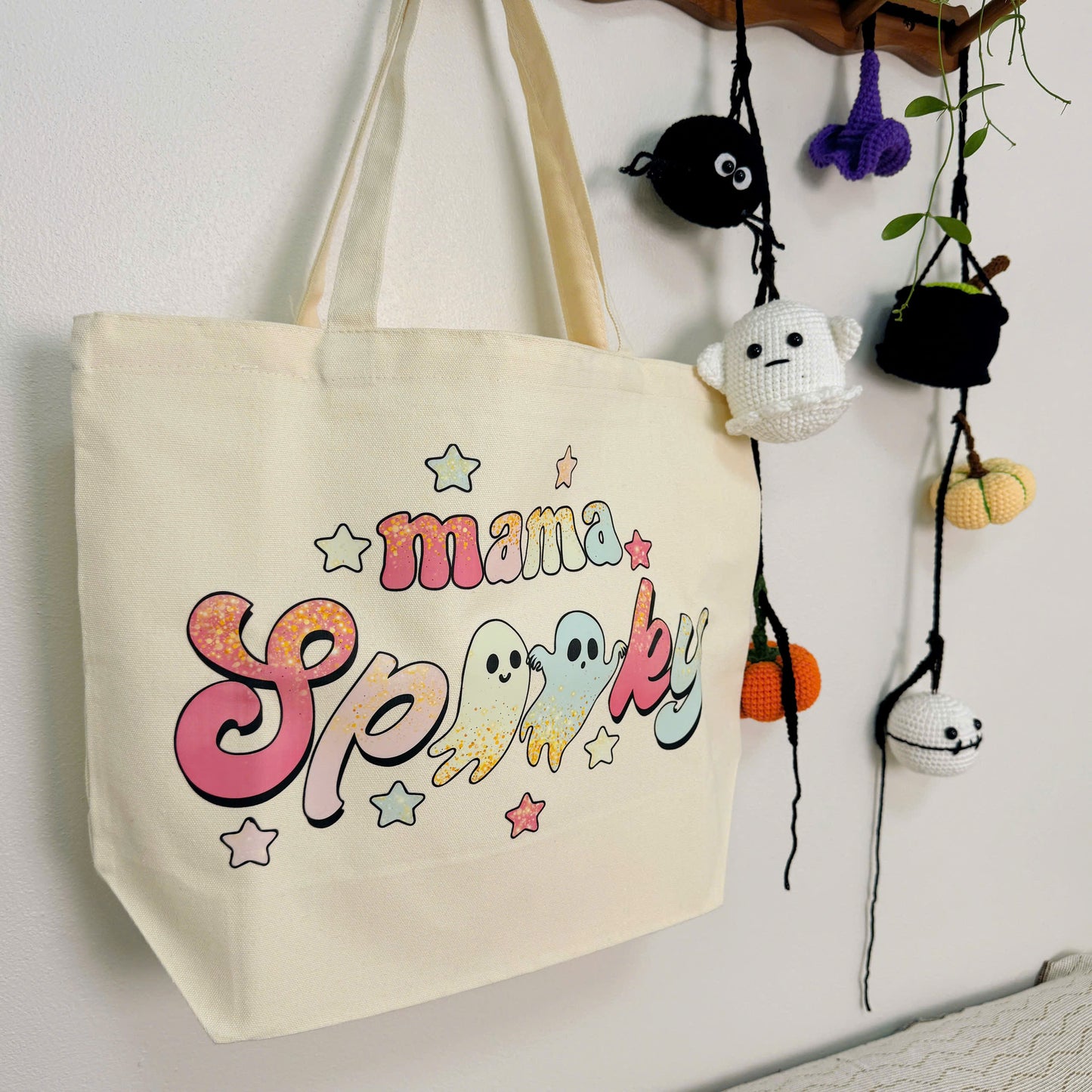 Spooky Mama Halloween Tote Bag, Trick or Treat Totes, Halloween Bags, Spooky Season