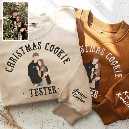 Personalized Embroidered Christmas Cookie Baker Custom Photo Hoodie Sweatshirt T-Shirt