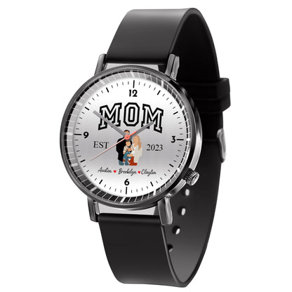 Mother's Day Personalized Family Photo & Kids’ Names Quartz Watch