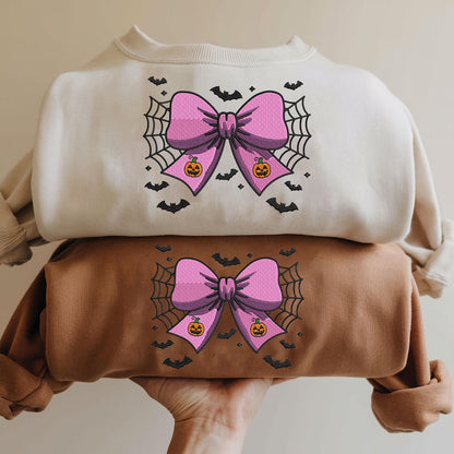 Halloween Personalized Embroidered Spooky Bow Hoodie Sweatshirt T-Shirt