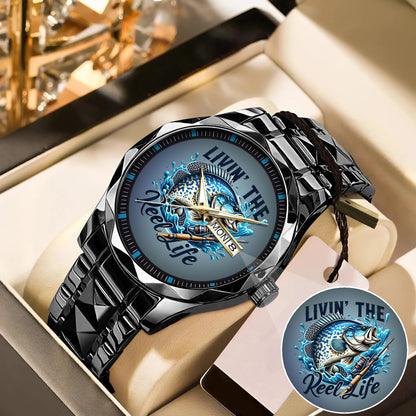 Fishing Personalized Living The Reel Live Quartz Watch Father's Day Gift For Him