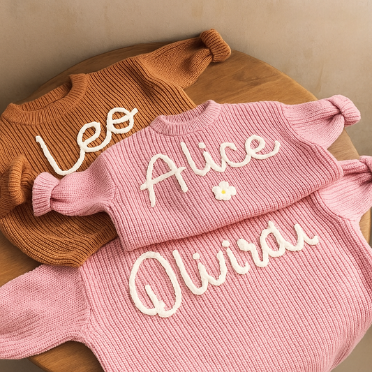Personalized Knit Sweater For Kids, Custom Toddler Sweaters, Knit Sweater