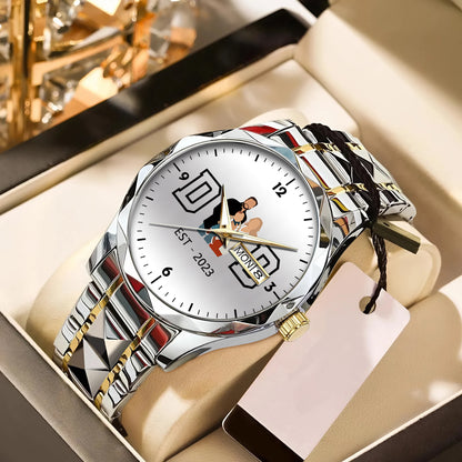 Father's Day Gift For Dad Personalized Alloy Dad Quartz Watch with Family Photos