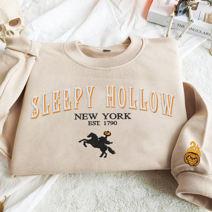 Personalized Embroidered Halloween SLEEPY HOLLOW Hoodie Sweatshirt T-Shirt