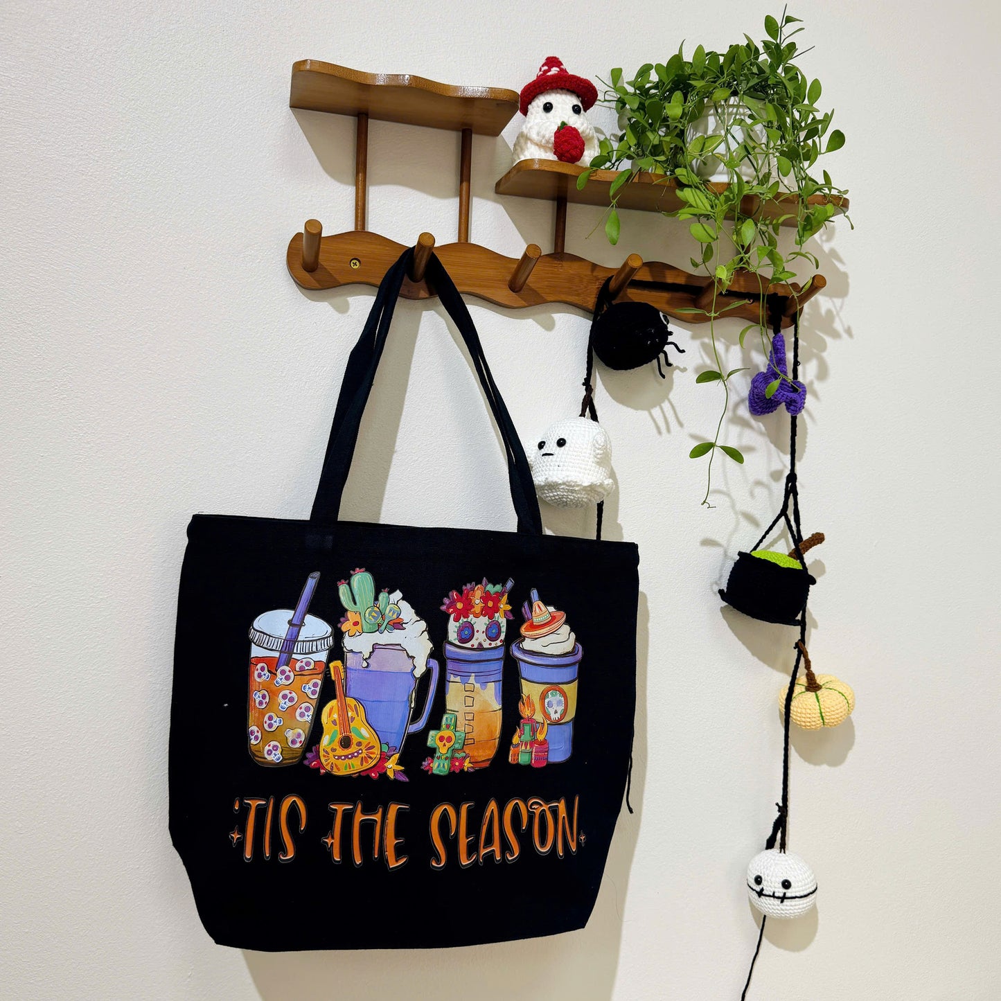 Tis The Season Halloween Tote Bag, Trick or Treat Totes, Halloween Bags, Spooky Season