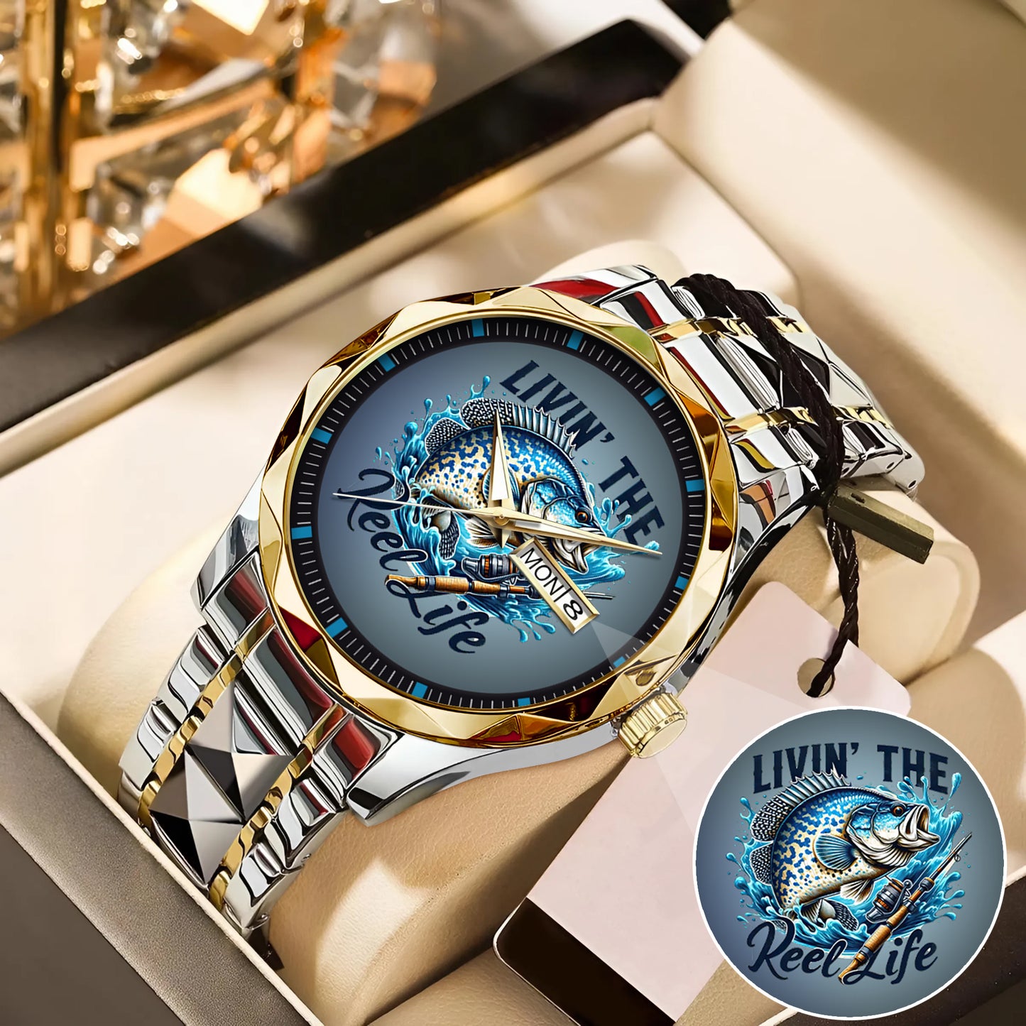 Fishing Personalized Living The Reel Live Quartz Watch Father's Day Gift For Him