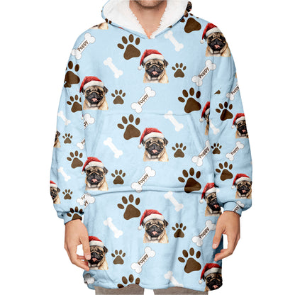 Personalized Pet Christmas Oodie Blanket Hoodie