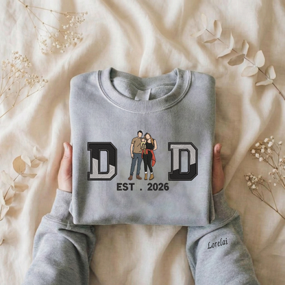 Personalized Embroidered Couple Family Photos Hoodie Sweatshirt T-Shirt Valentine Gift Mother's Day Gift, Father's Day Gift