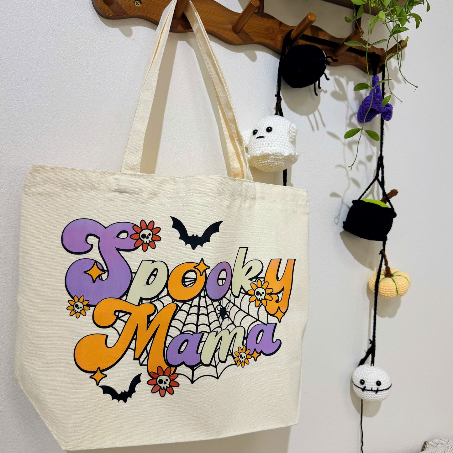 Spooky Mama Halloween Tote Bag, Trick or Treat Totes, Halloween Bags, Spooky Season