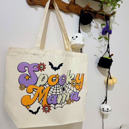 Spooky Mama Halloween Tote Bag, Trick or Treat Totes, Halloween Bags, Spooky Season
