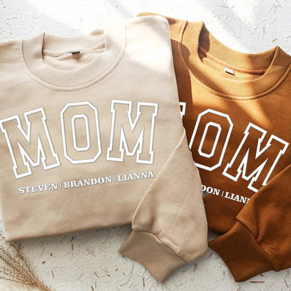 Personalized Embossed Custom Text Hoodie Sweatshirt T-Shirt with Kid Names