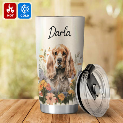 Personalized Pet Flower Christmas Tumbler